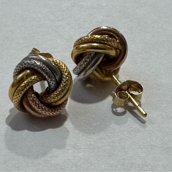 Blue Nike Tri-Color Love Knot Earrings - Picture 5 of 6